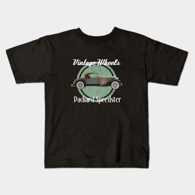 Vintage Wheels - Packard Speedster Kids T-Shirt by DaJellah